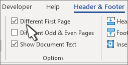type different headers in word for mac